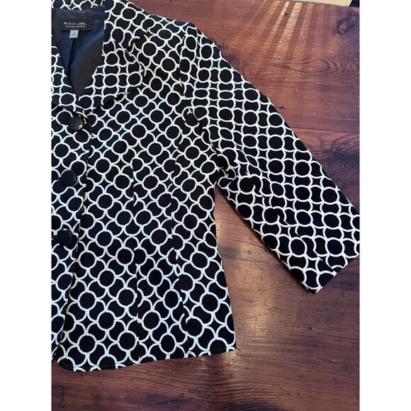 EVAN PICONE BLACK LABEL WOMEN'S BLACK & WHITE BLAZER SIZE 14 - Picture 3 of 15